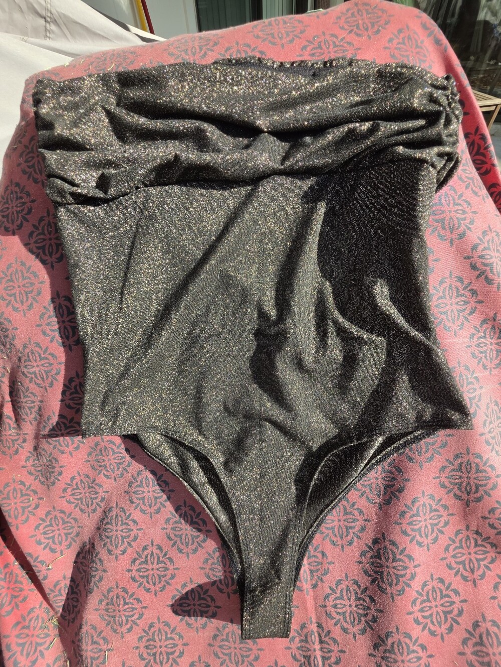 Sincerely Jules Glitter Black/Gold bodysuit Medium - Picture 5 of 6